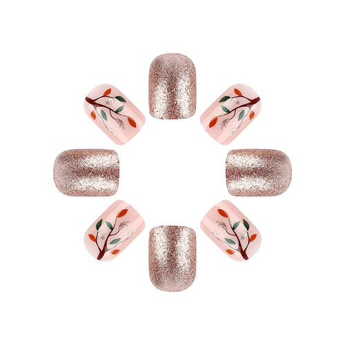 Glittery Floral Nail Art Design Bowlift