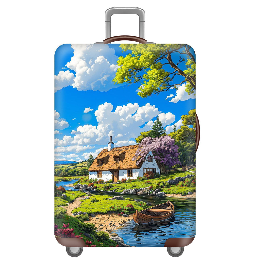 Unisex Hard Shell Suitcase with Dreamy Landscape Design Bowlift