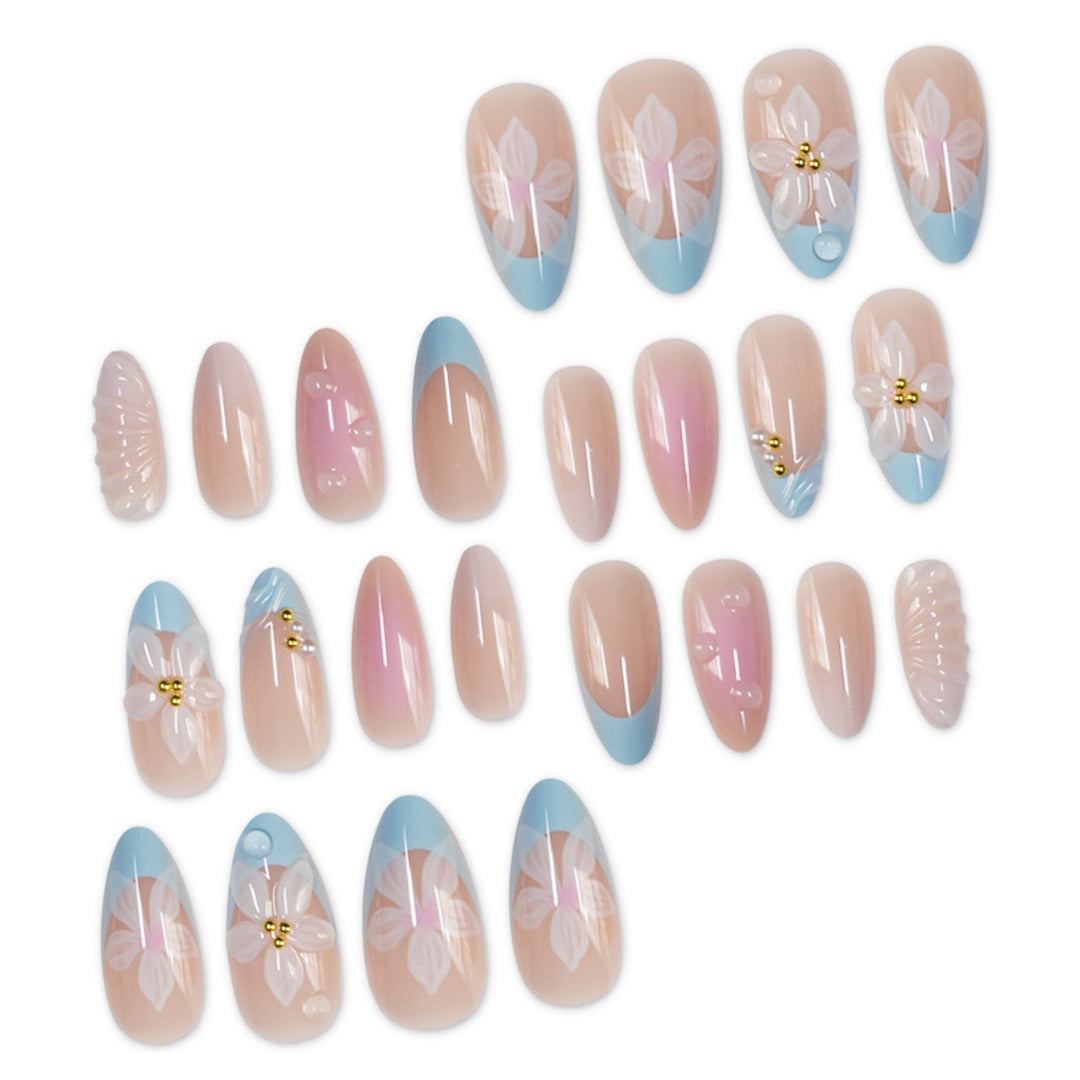 Artistic 3D Floral Nail Enhancements Bowlift