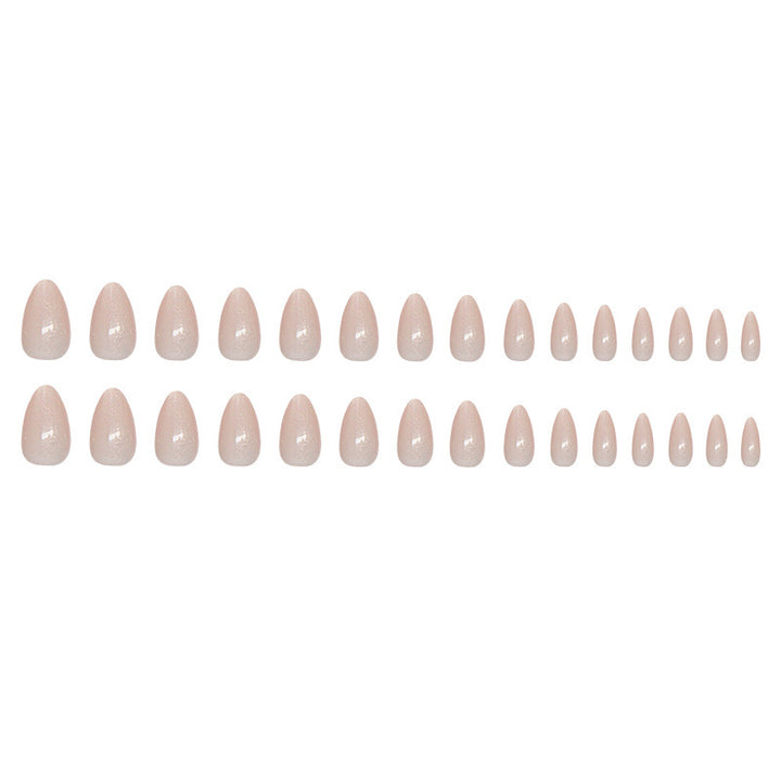 Artistic Glittered Almond-Shaped Nail Extensions Bowlift