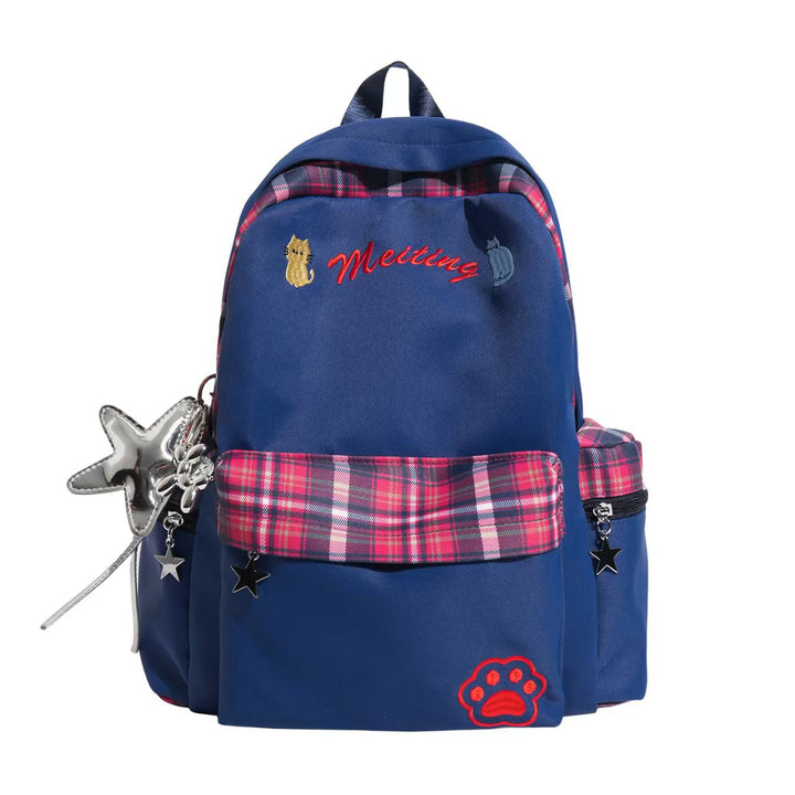 Embroidered Casual School Backpack Bowlift