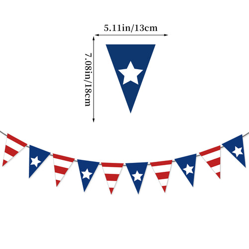 Unisex nan bunting with star motifs and stripes, weatherproof polyester party decoration Bowlift