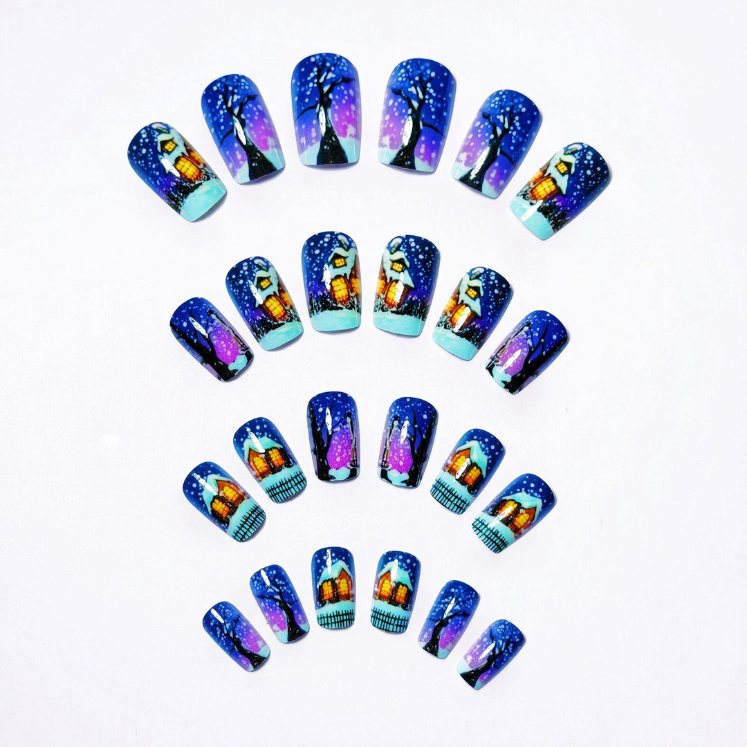Artistic Winter Scene Nail Art Bowlift