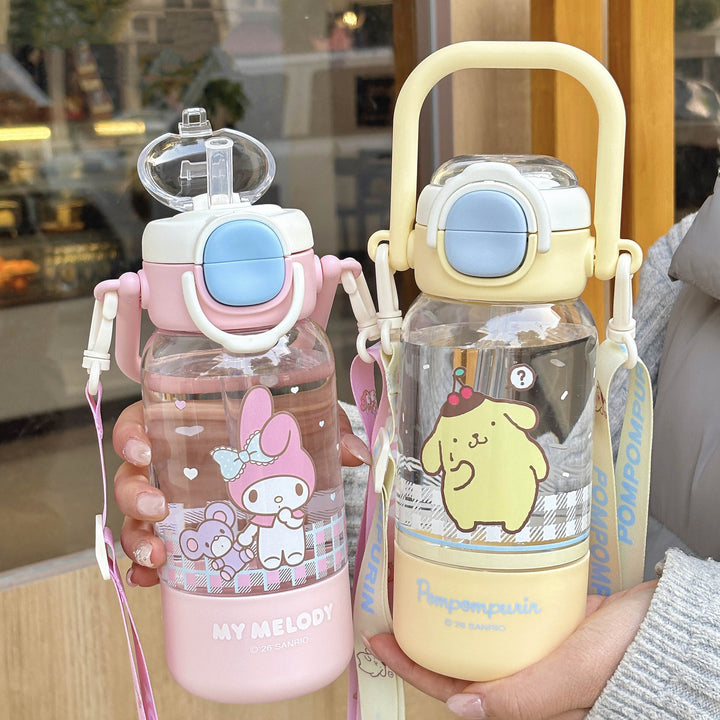 Women’s water bottle with cute animal design and sturdy carrying handle Bowlift