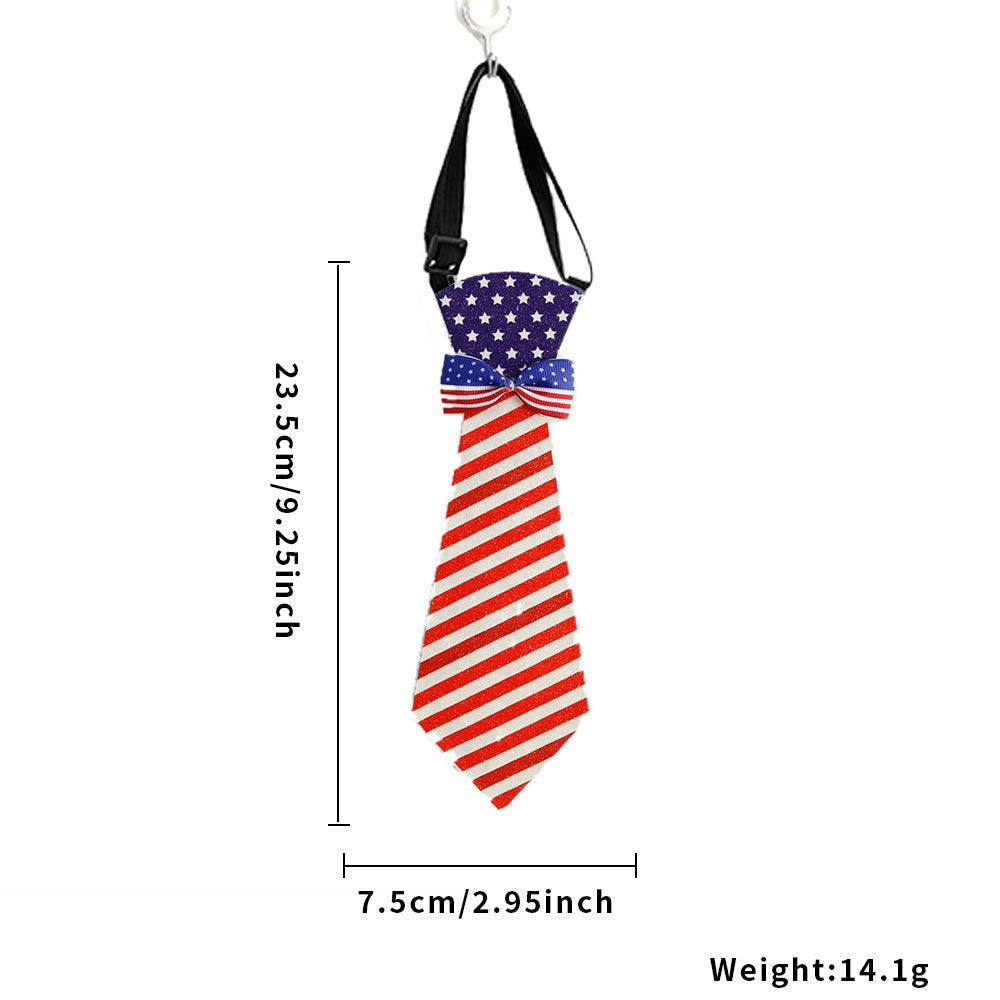 Independence Day adjustable novelty necktie with pre-tied bow and buckle strap Bowlift