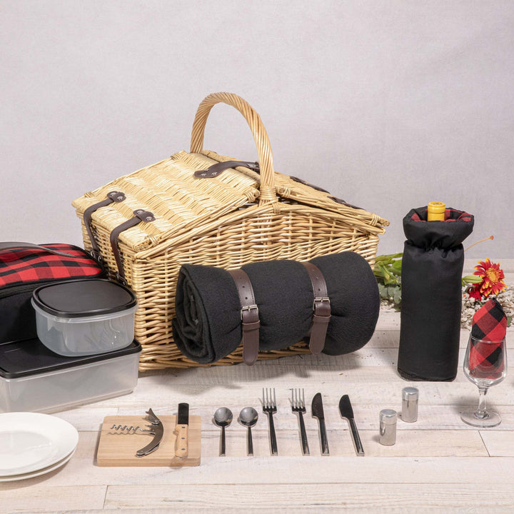 Women's basket for comfortable picnicking with practical lid Bowlift