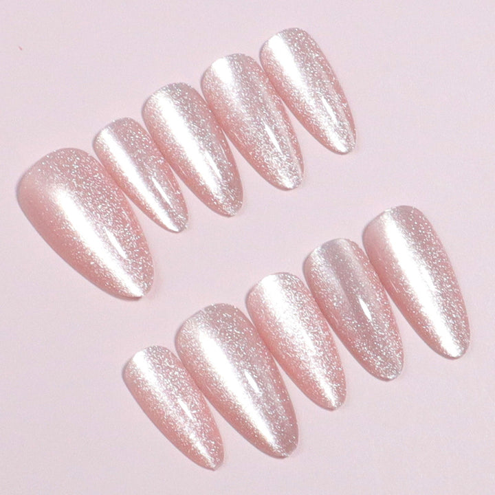 Premium Sparkling Almond-Shaped Press-On Nails Bowlift