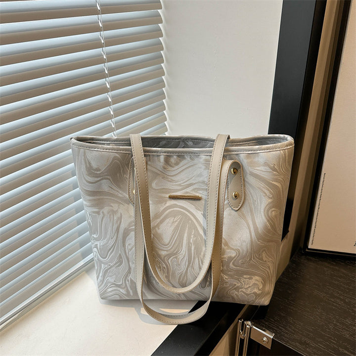 Stylish Marble Pattern Tote Bag Bowlift