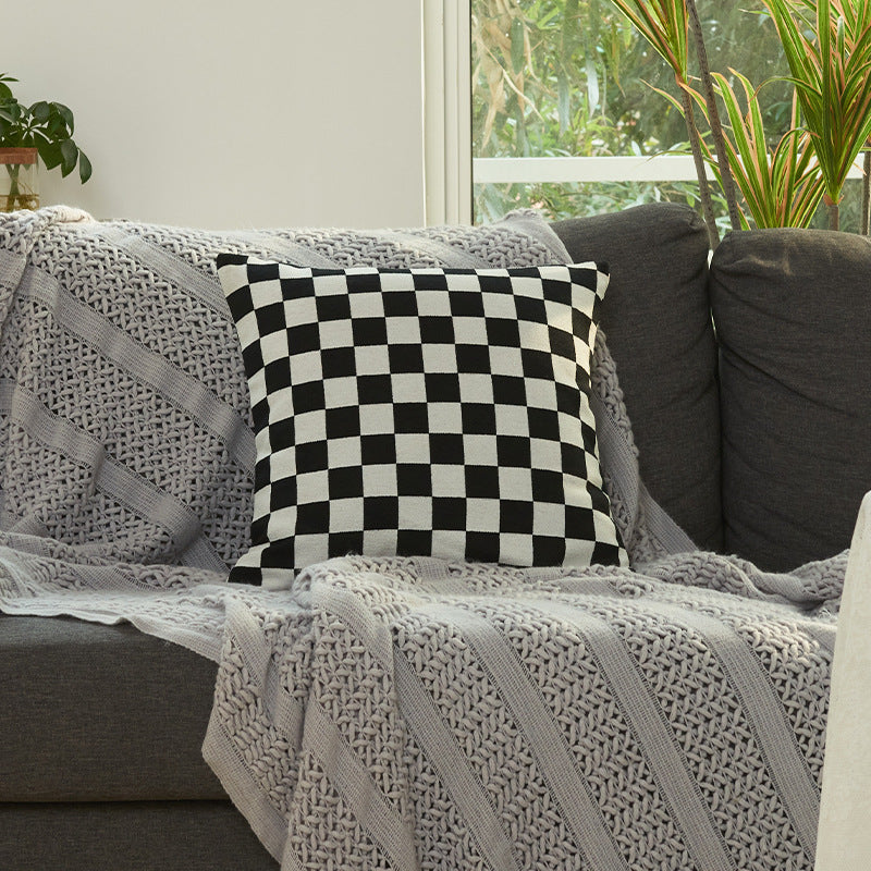 Cozy Checkered Throw Cushion
