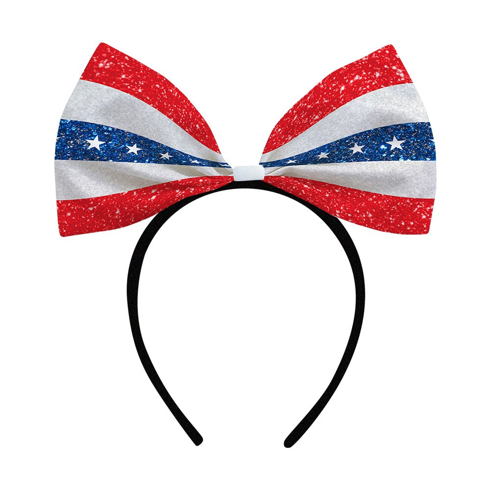 Ladies oversized bow headband with star pattern Bowlift