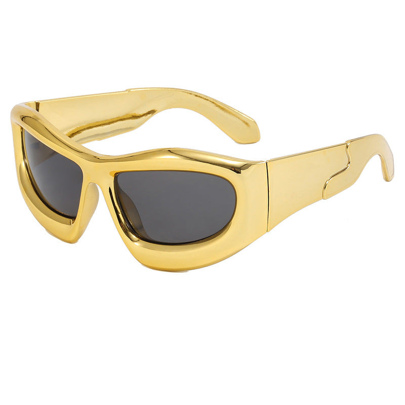 Women's Sporty Sunglasses with Robust, Geometric Frame Design Bowlift