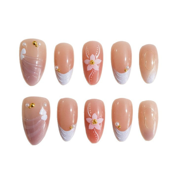 Artificial nails with floral details Bowlift