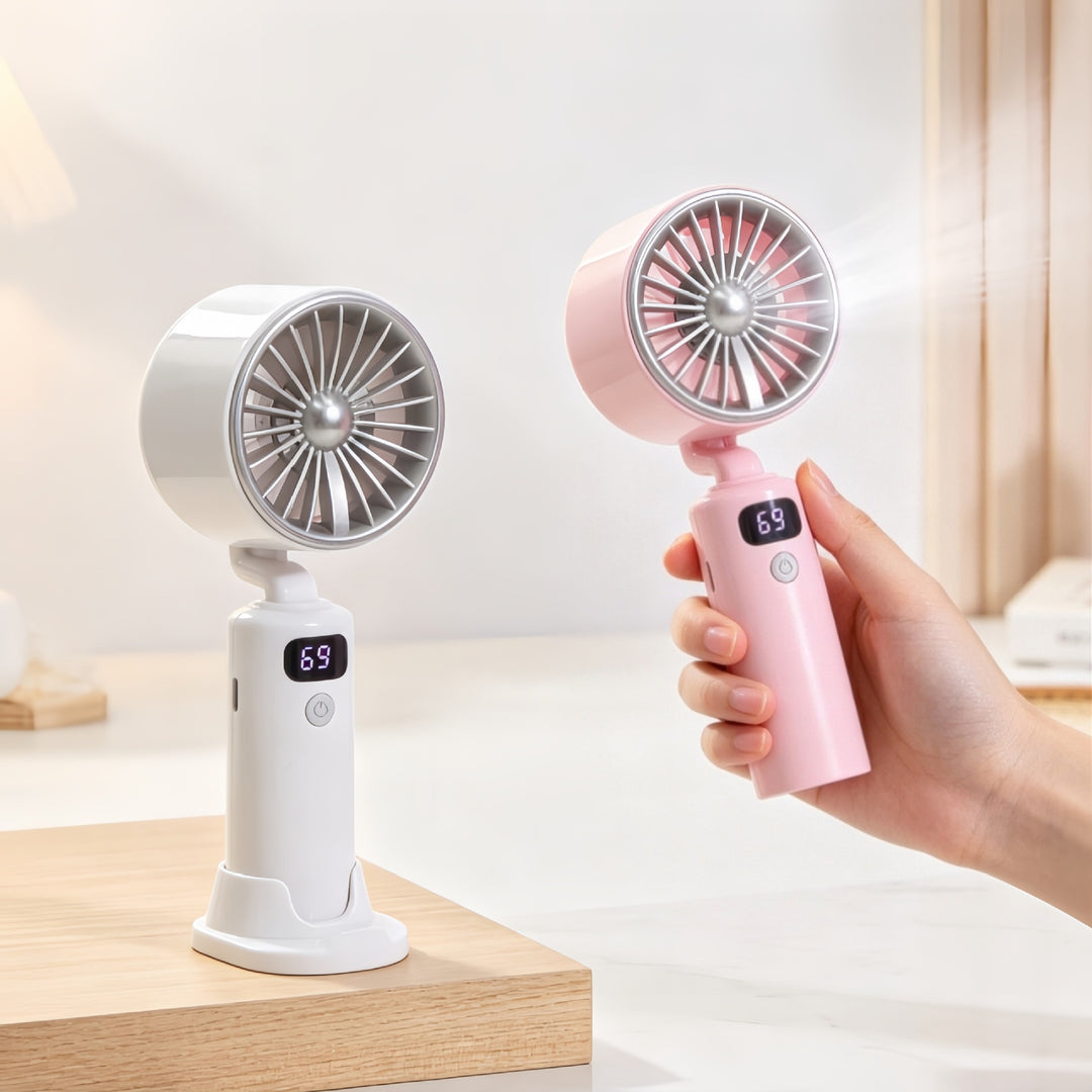 Women's Portable Table Fan with Digital Speed Display Bowlift