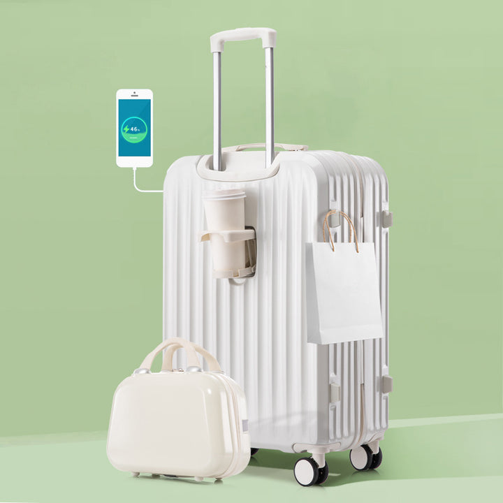 Unisex Smart Charging Hard-Shell Travel Suitcase Bowlift