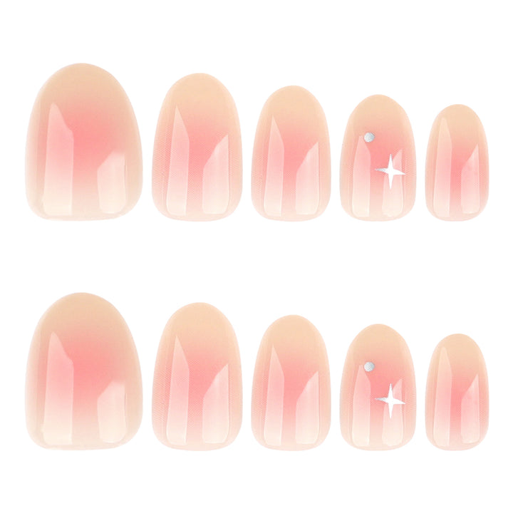 Artful nail extensions with shiny rhinestone accents Bowlift