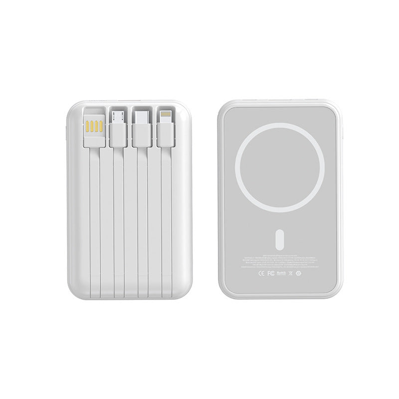 Portable Powerbank with Integrated Charging Cables Bowlift