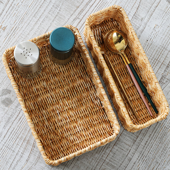 Unisex Rectangular Storage Basket made of hand-woven material Bowlift