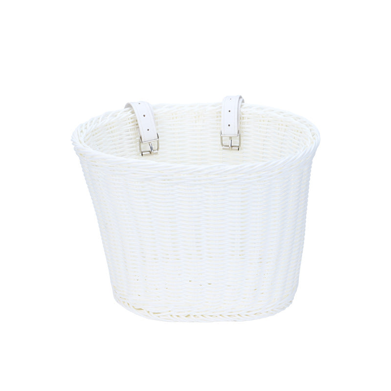 Woven Storage Basket with Leather Straps Bowlift
