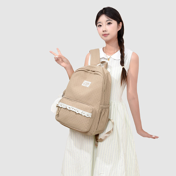 Stylish Polka Dot Backpack Bowlift