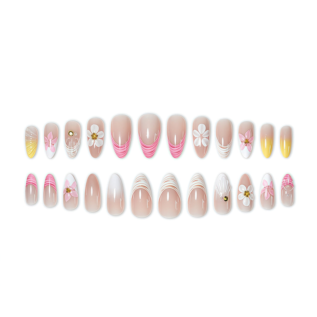 Floral 3D Artisan Nail Extensions Bowlift