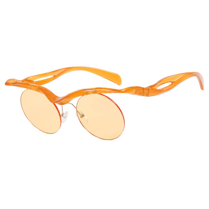Women's futuristic sunglasses with curved frame and polarized lenses Bowlift