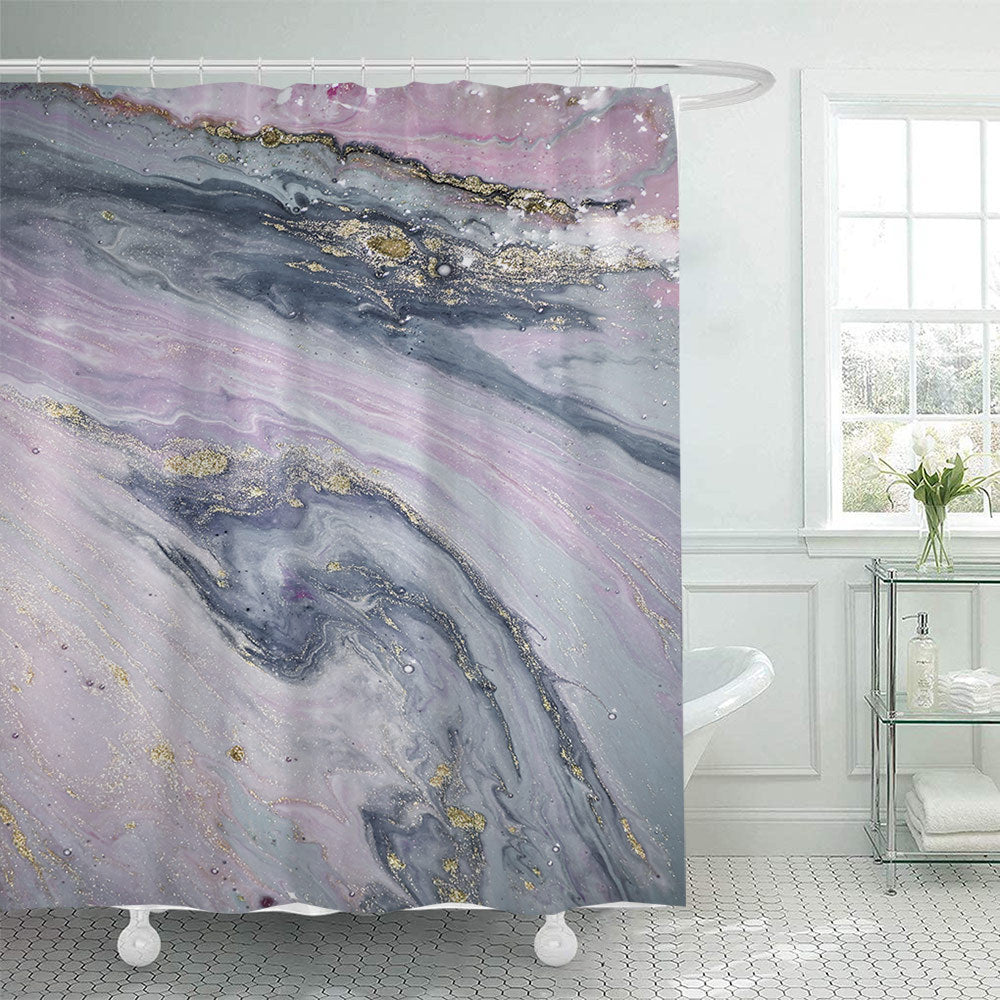 Artistic Marble Print Shower Curtain Bowlift