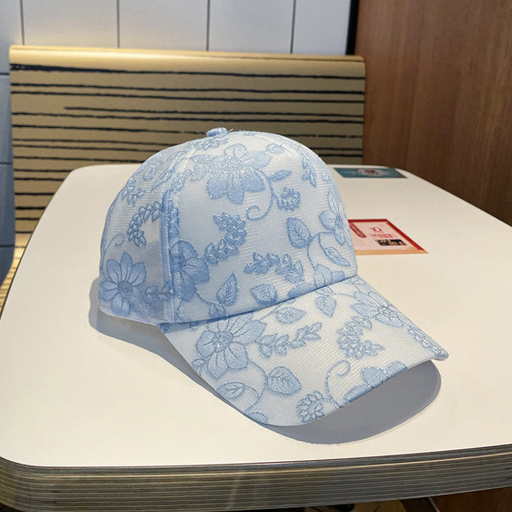 Women's Floral Embroidered Baseball Cap Bowlift