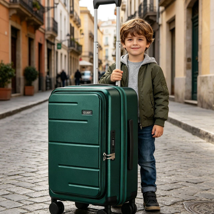 Unisex Compact Expandable Rolling Suitcase Bowlift