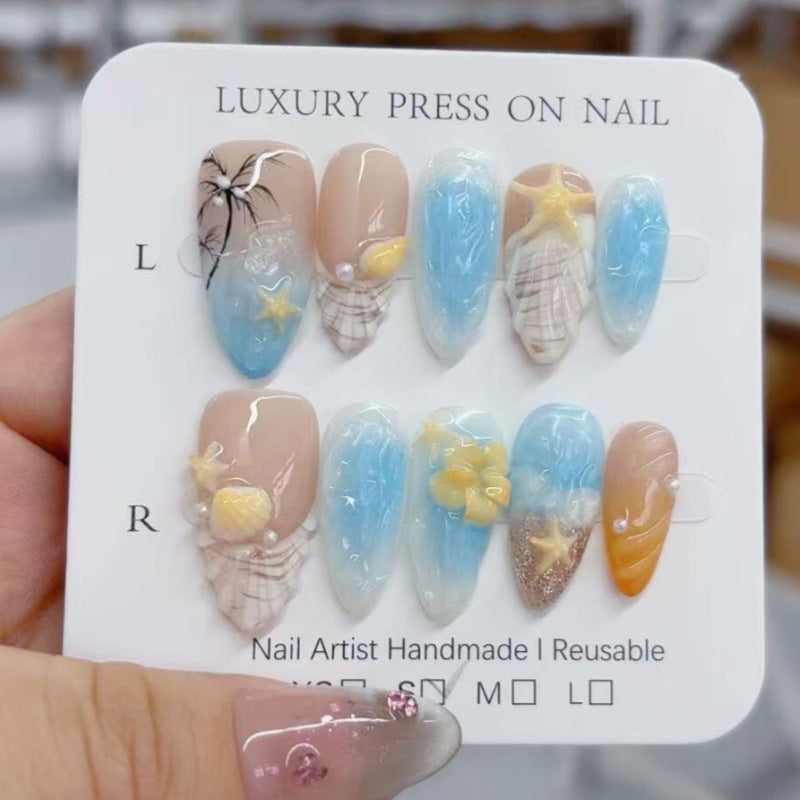 Nature-Themed Artistic Press-On Nail Set Bowlift