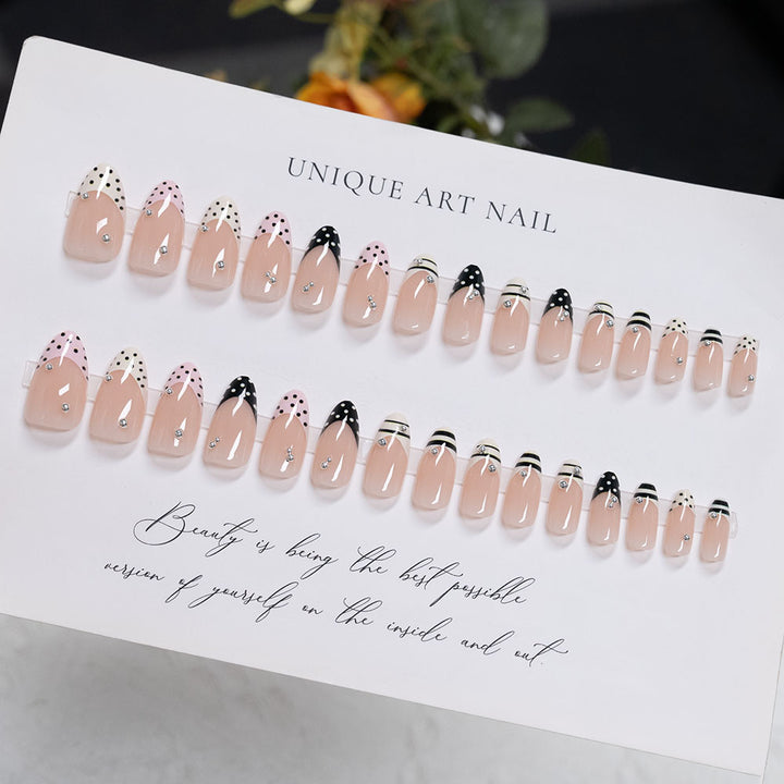 Decorative Press-On Nail Set with Unique Art Design