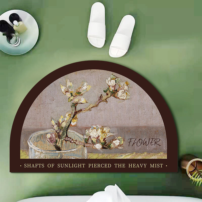Floral Design Shower Mat Bowlift