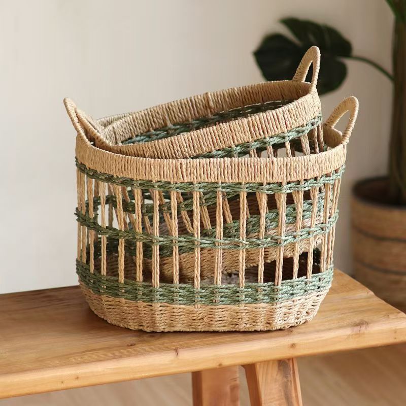 Decorative basket made of woven natural material Bowlift