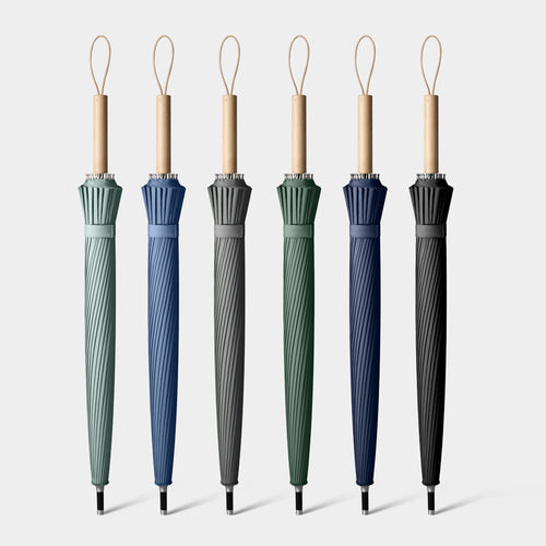 Ladies elegant folding umbrella with ergonomic wooden handle Bowlift