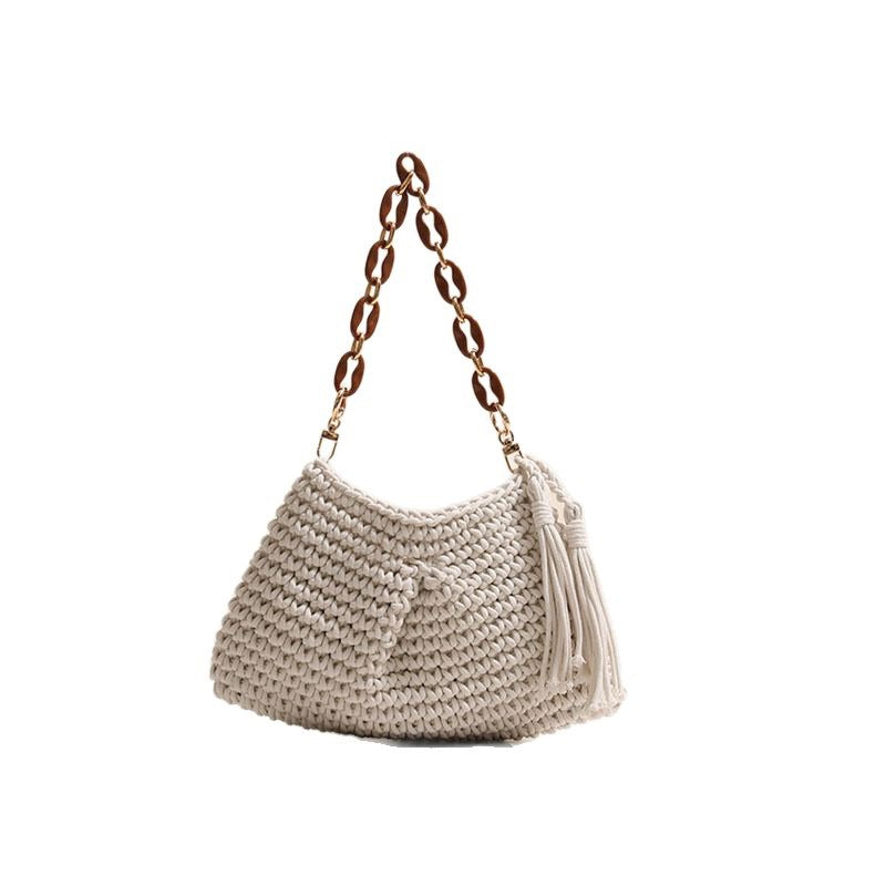 Handcrafted macrame bag with fashionable fringes Bowlift