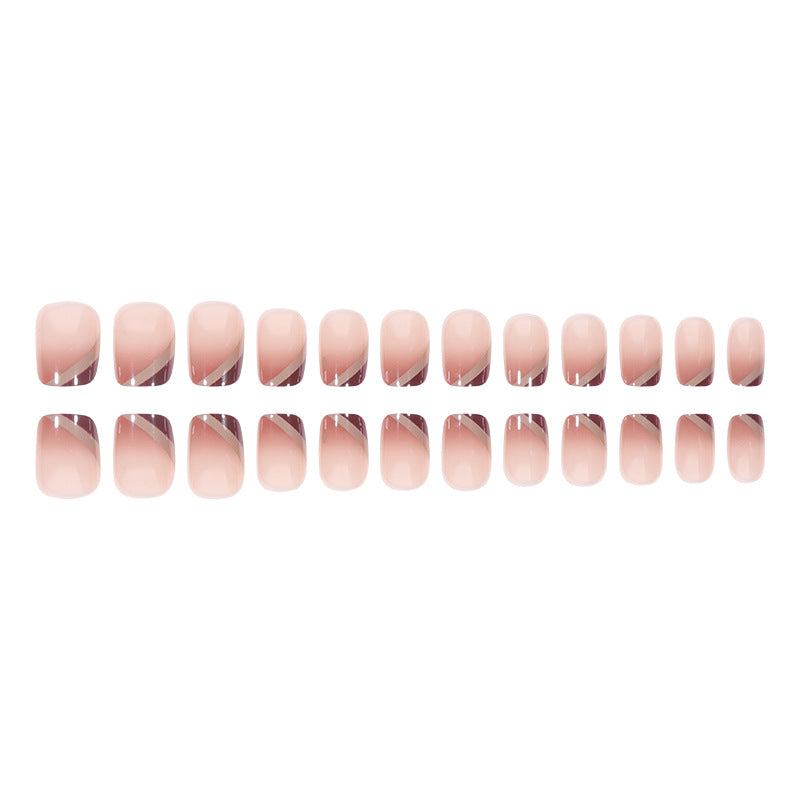 Elegant French Tip Gel Press-On Nails Bowlift