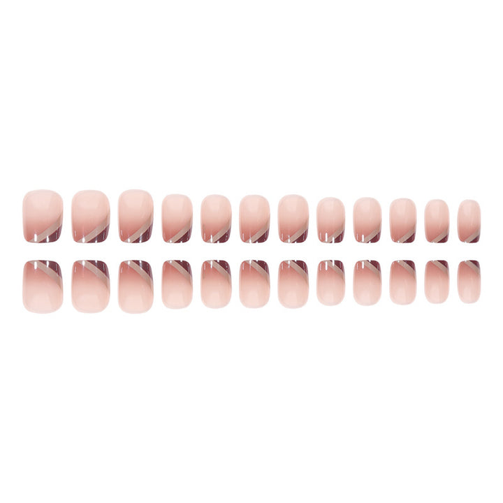 Elegant French Tip Gel Press-On Nails Bowlift