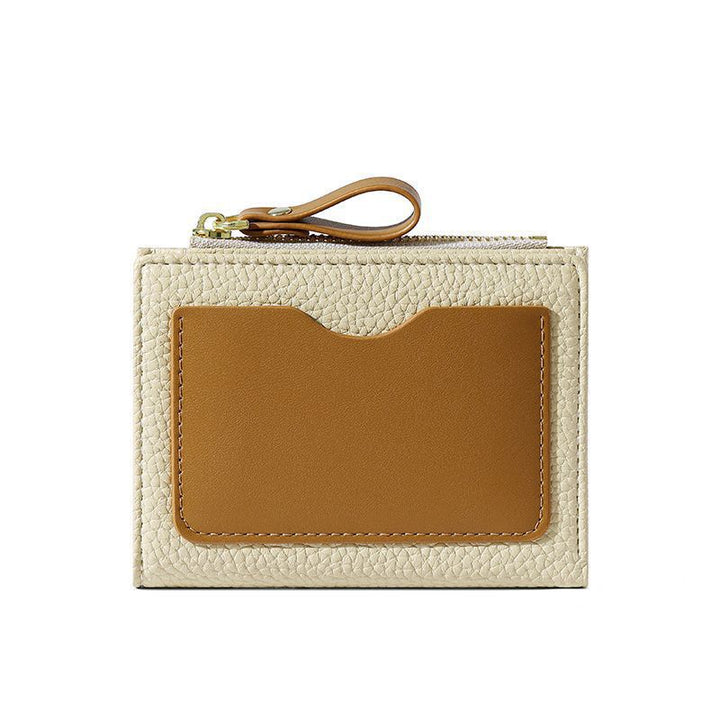 Textured  Leather Zippered Card Holder Bowlift