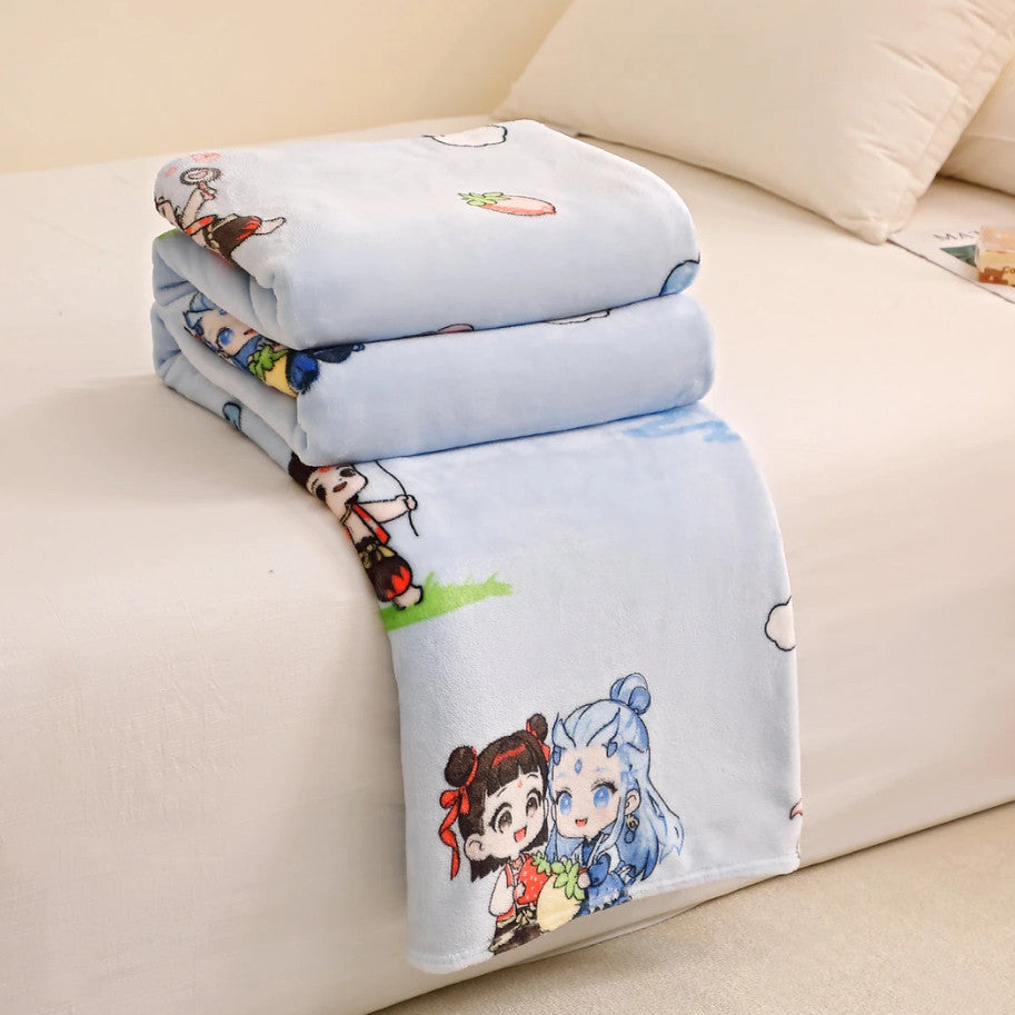 Cartoon-Themed Soft Fleece Throw