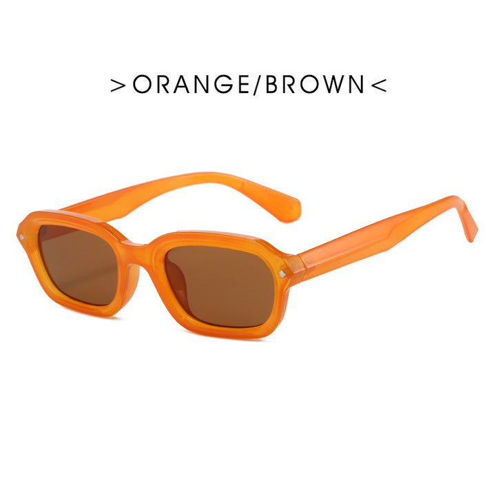 Ladies trendy rectangular sunglasses with completely transparent frame and UV protection Bowlift