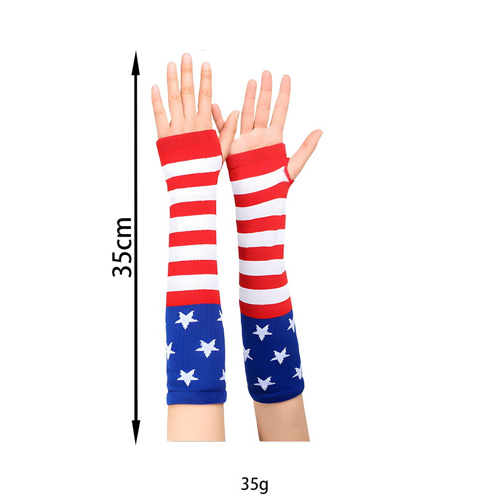 Women's over-the-knee flag pattern knitted socks with elastic cuff and reinforced foot area Bowlift