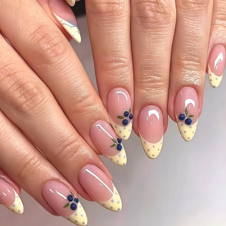 Artistic Floral Accent Press-On Nails Bowlift