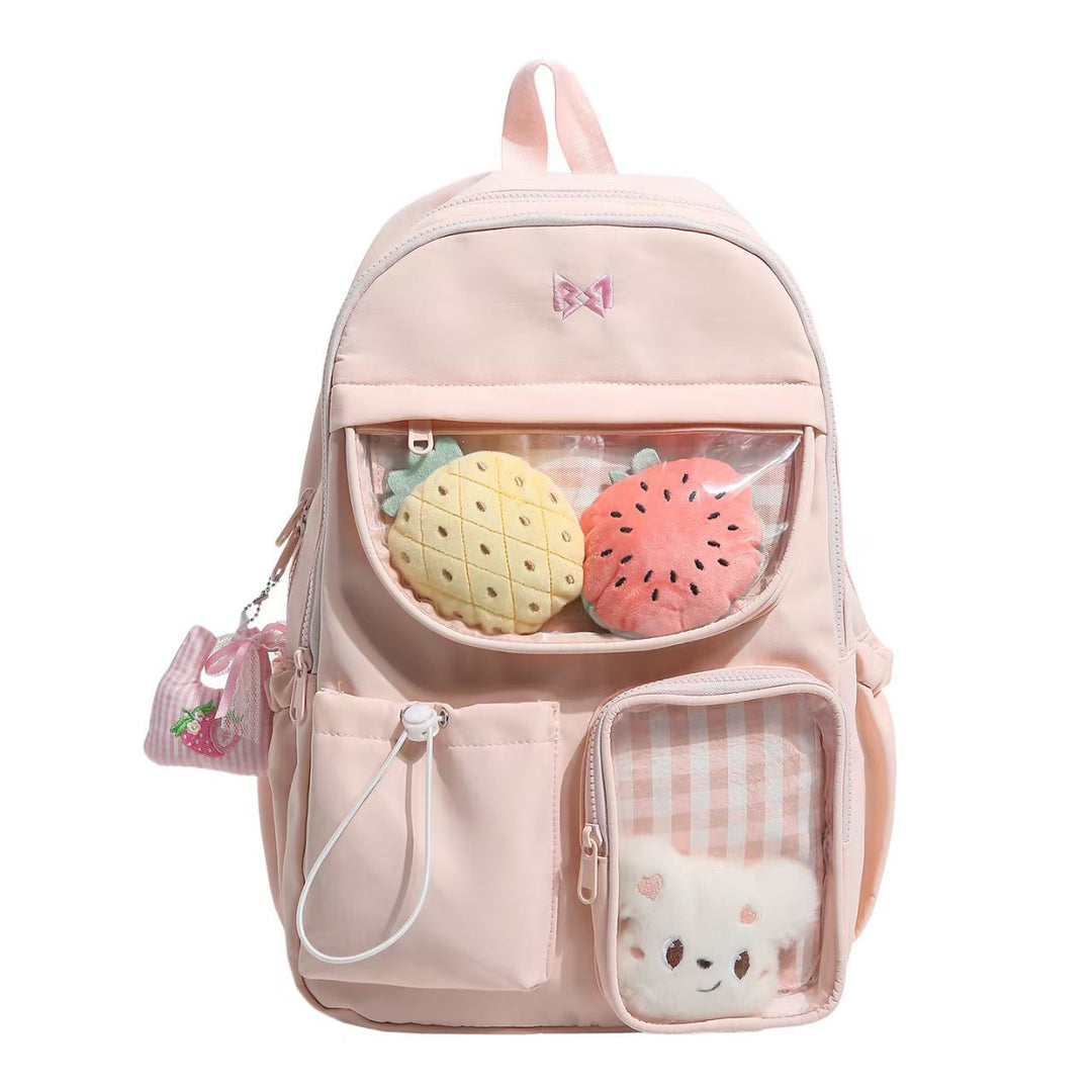 Backpack with Transparent Extra Compartments and Stylish Design Bowlift