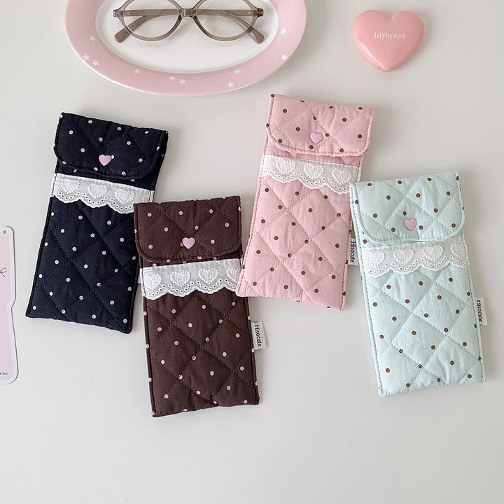 Quilted Heart Detail Pencil Case Bowlift