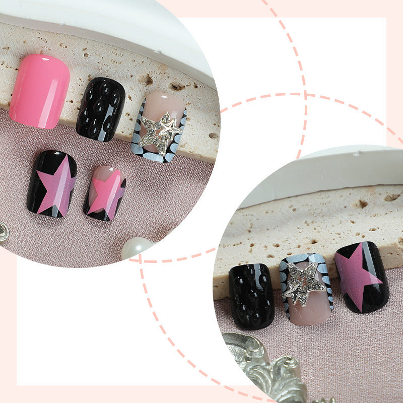 Artificial nail set with colorful design and creative details Bowlift