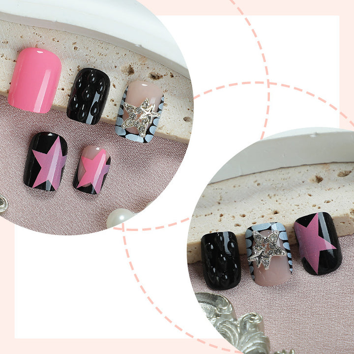 Artificial nail set with colorful design and creative details Bowlift