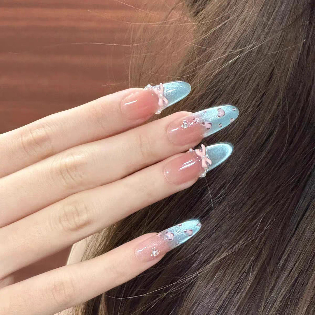 Creative Character-Embellished Press-On Nail Set Bowlift