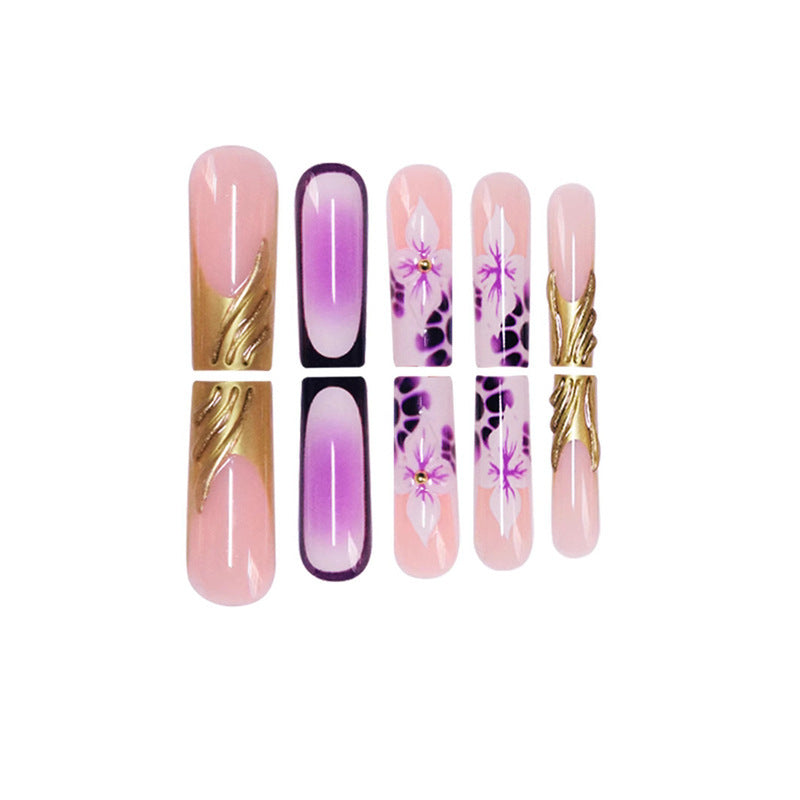 Floral Acrylic Nail Art Extensions Bowlift