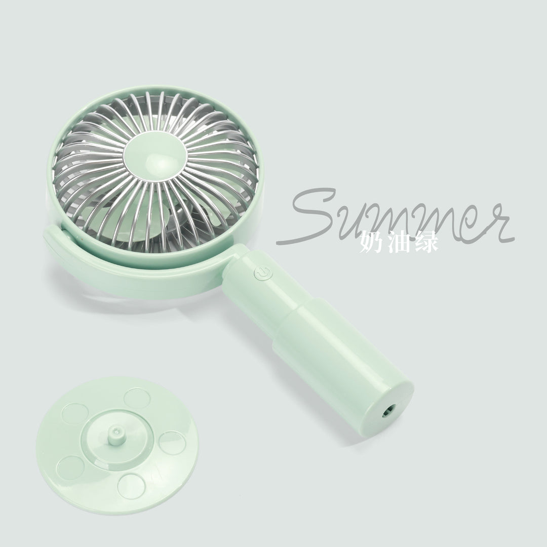 Ladies Portable Hand Fan with Ergonomic Grip and Rotatable Head Bowlift