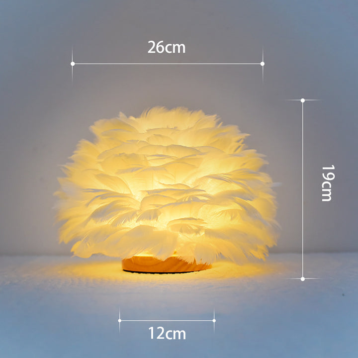 Feather-Like Blooming Table Lamp