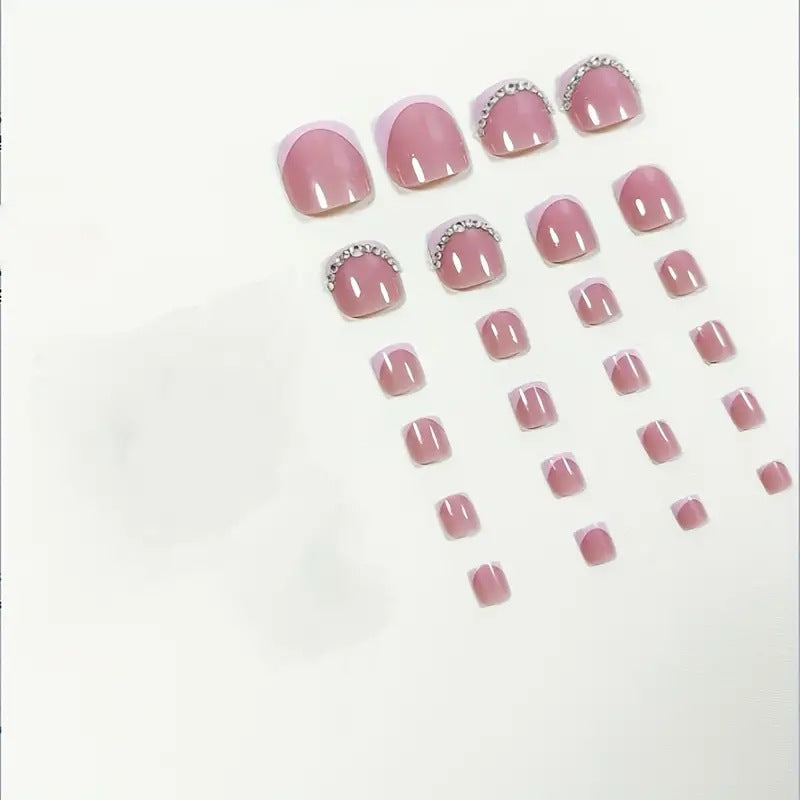 Elegant Rhinestone-Embellished Toe Nail Set Bowlift